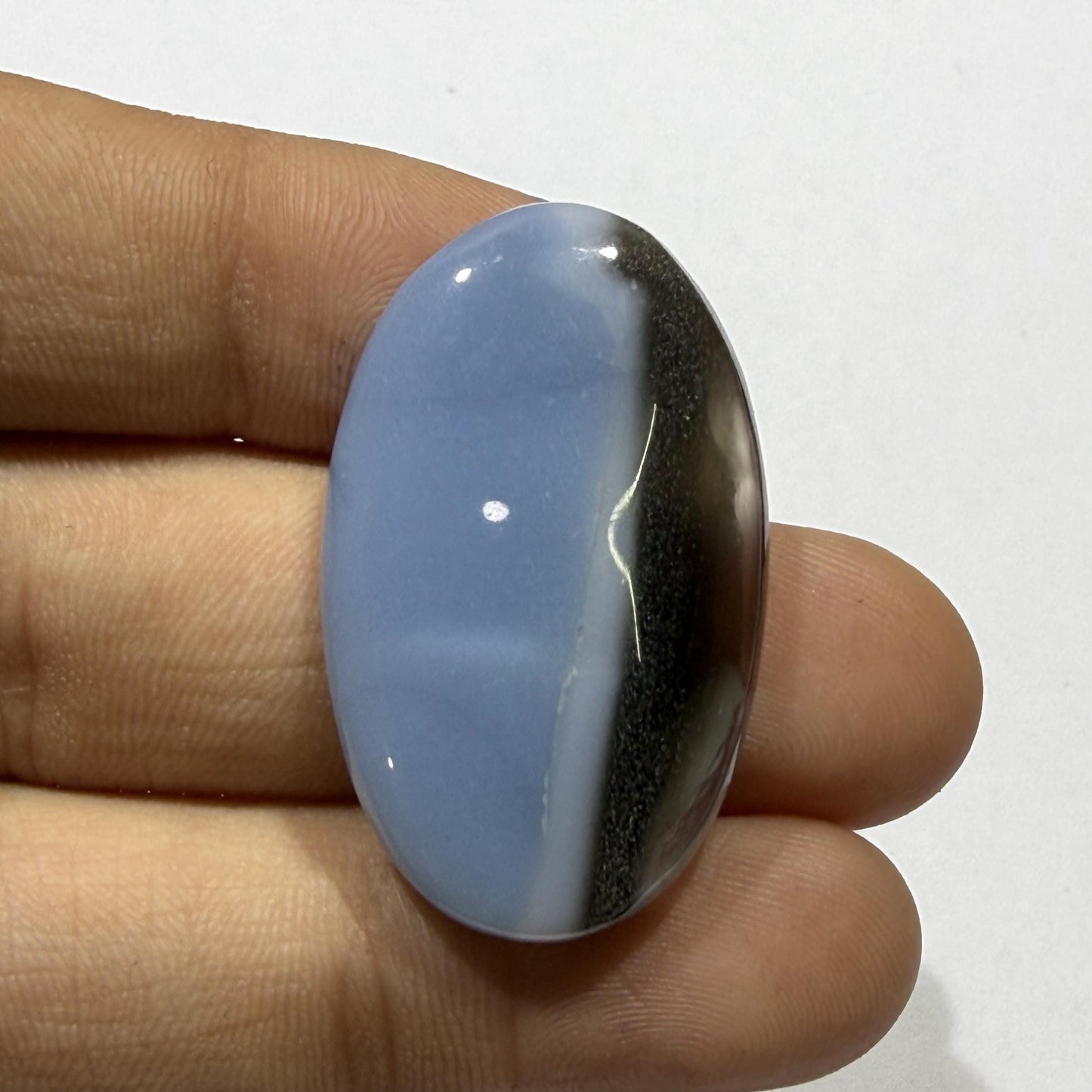 Natural Matrix Blue Opal Oval Cabochon, 31 Ct, Loose Gemstone for Jewelry Making