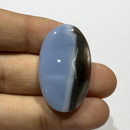 Natural Matrix Blue Opal Oval Cabochon, 31 Ct, Loose Gemstone for Jewelry Making