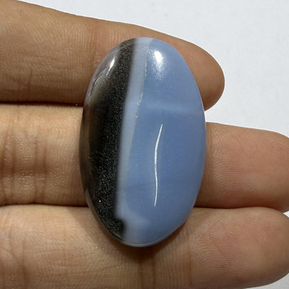 Natural Matrix Blue Opal Oval Cabochon, 31 Ct, Loose Gemstone for Jewelry Making