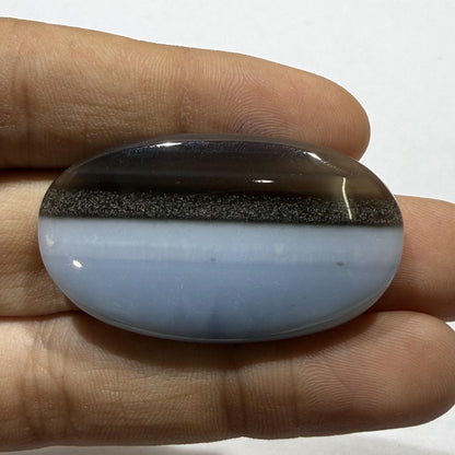 Natural Matrix Blue Opal Oval Cabochon, 50 Ct, Loose Gemstone for Jewelry Making