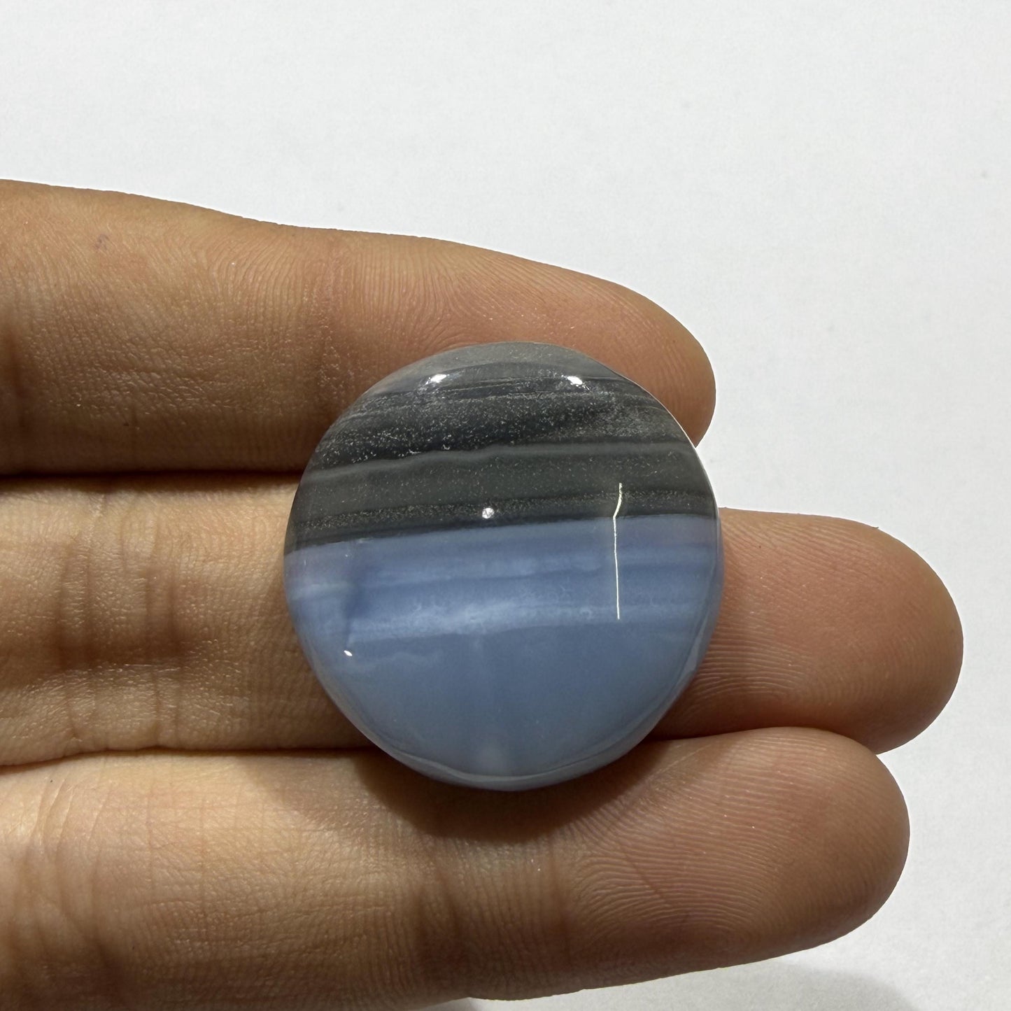 Natural Matrix Blue Opal Round Cabochon, 32 Ct, Loose Gemstone for Jewelry Making