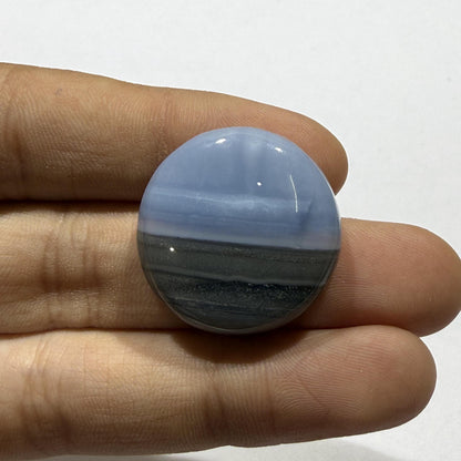 Natural Matrix Blue Opal Round Cabochon, 32 Ct, Loose Gemstone for Jewelry Making