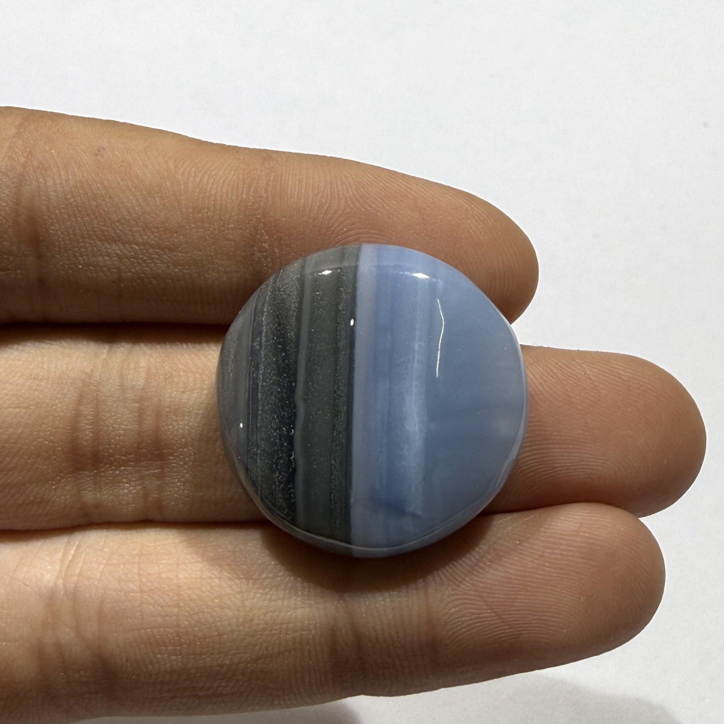 Natural Matrix Blue Opal Round Cabochon, 32 Ct, Loose Gemstone for Jewelry Making