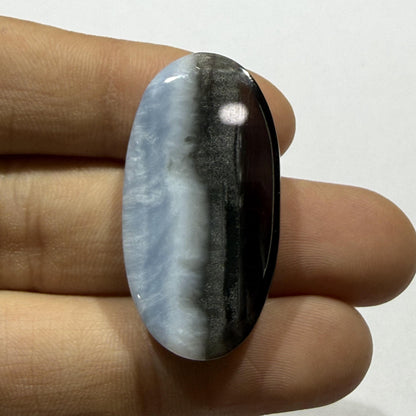 Natural Blue Opal Oval Cabochon, 35x18mm, Loose Gemstone for Jewelry Making