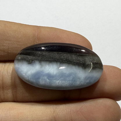 Natural Blue Opal Oval Cabochon, 35x18mm, Loose Gemstone for Jewelry Making