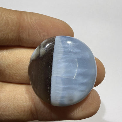 Natural Blue Opal Cabochon 26.5mm, 39 Ct Blue Opal Gemstone, Long Loose Cabochon Stone for Jewelry Making, Pendant & Ring
