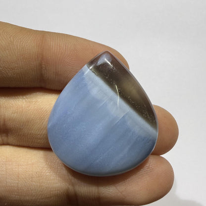 Natural Blue Opal Cabochon 31x27x7mm, 38 Ct Blue Opal Gemstone, Large Oval Loose Stone for Jewelry Making, Pendant & Ring