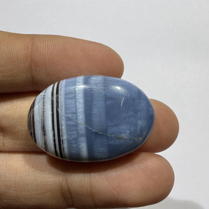 Natural Blue Opal Cabochon 31x21x7mm, 31 Ct Blue Opal Gemstone, Oval Loose Stone for Jewelry Making, Pendant & Ring
