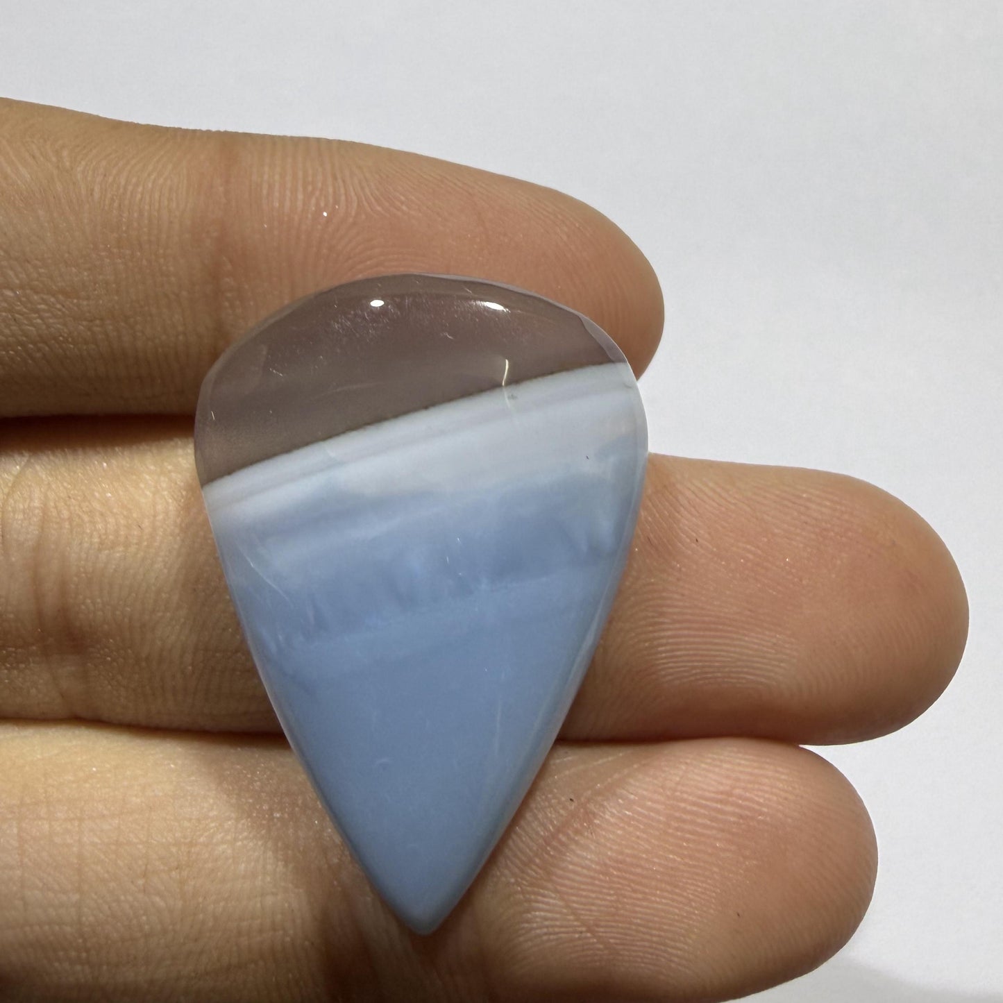 Natural Blue Opal Cabochon 31x22x6.5mm, 28 Ct Blue Opal Gemstone, Oval Loose Cabochon for Jewelry Making, Pendant & Ring