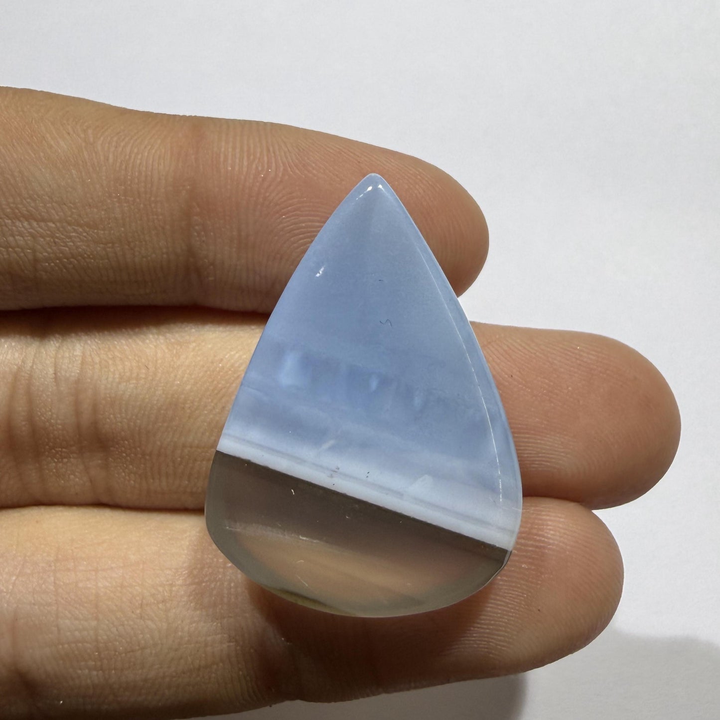 Natural Blue Opal Cabochon 31x22x6.5mm, 28 Ct Blue Opal Gemstone, Oval Loose Cabochon for Jewelry Making, Pendant & Ring