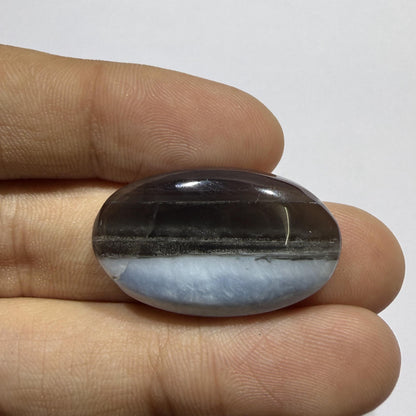 Natural Blue Opal Cabochon 28.5x17x6.5mm, 25 Ct Blue Opal Gemstone, Oval Loose Cabochon for Jewelry Making, Pendant & Ring