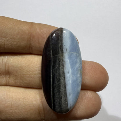 Natural Blue Opal Cabochon 37x18x6mm, 32 Ct Blue Opal Gemstone, Elongated Oval Loose Cabochon for Jewelry Making & Pendant