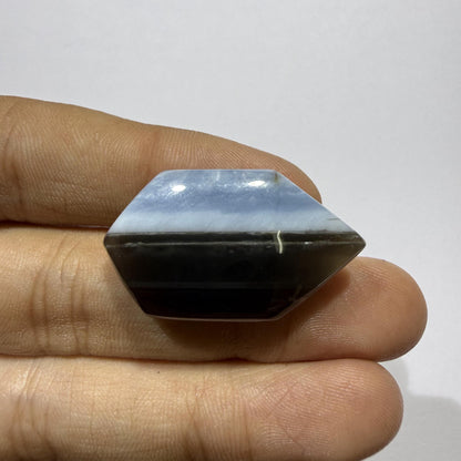 Natural Blue Opal Cabochon 33x18.5x6.5mm, 31 Ct Blue Opal Gemstone, Elongated Oval Loose Stone for Jewelry Making & Pendant
