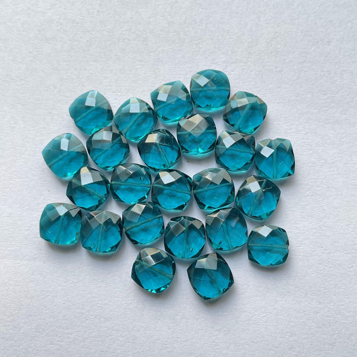 London blue topaz Faceted Nice Quality (10 mm) Cushion Shape (Lab-Created)