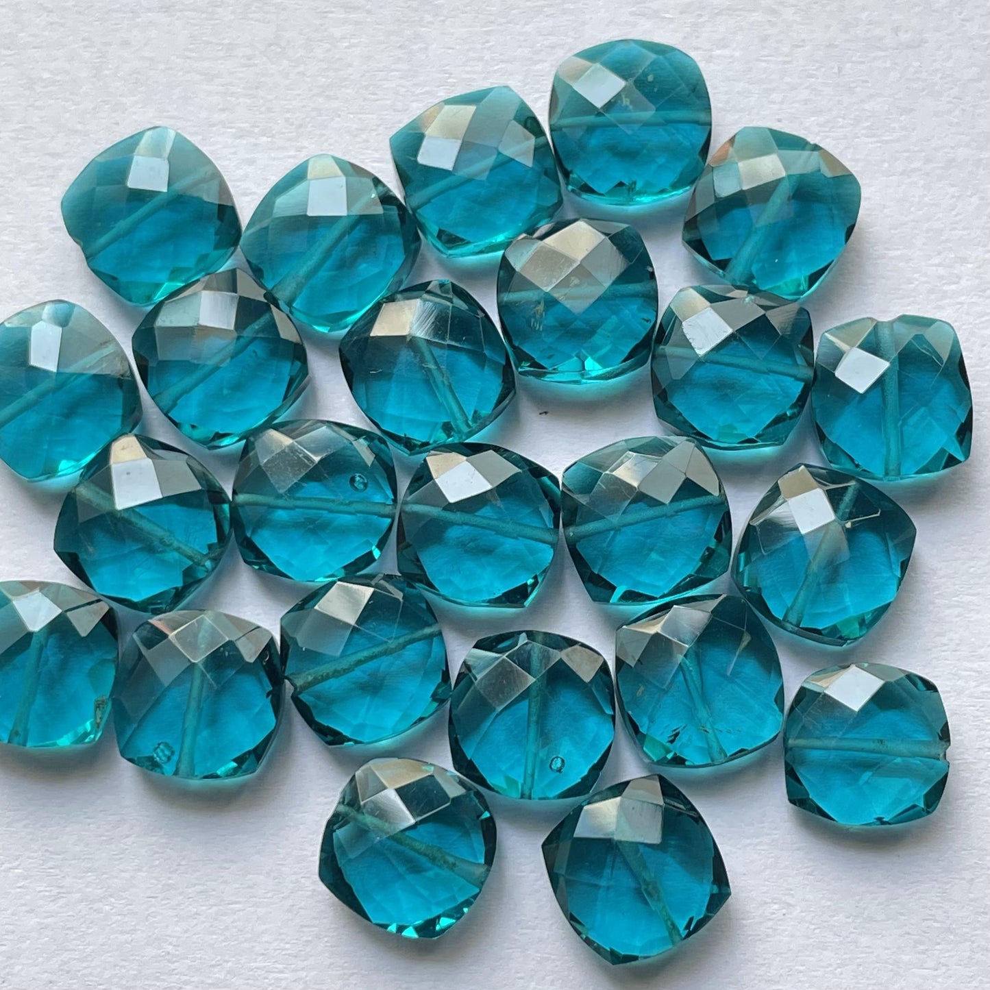 London blue topaz Faceted Nice Quality (10 mm) Cushion Shape (Lab-Created)