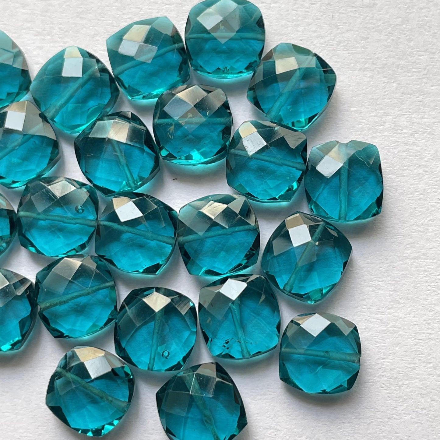 London blue topaz Faceted Nice Quality (10 mm) Cushion Shape (Lab-Created)