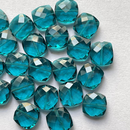 London blue topaz Faceted Nice Quality (10 mm) Cushion Shape (Lab-Created)
