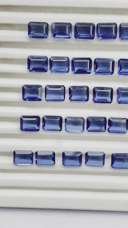 Tanzanite Faceted Nice Quality (8x10 mm) Baguette Shape (Lab-Created)
