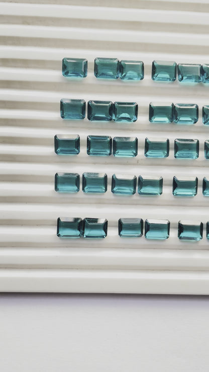 London blue topaz Faceted Nice Quality (8x10 mm) Baguette Shape (Lab-Created)