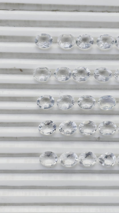 crystal Faceted Nice Quality (8x10 mm) Oval Shape (Natural)