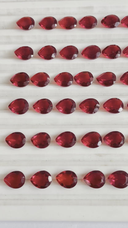 Ruby Faceted Nice Quality (8x10 mm) Pear Shape (Lab-Created)