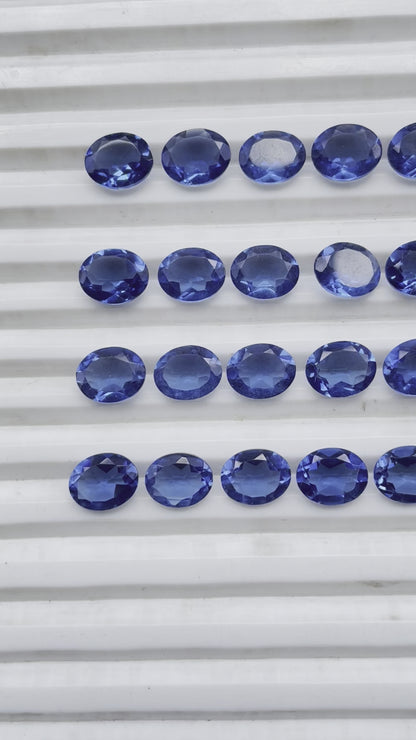 Tanzanite Faceted Nice Quality (8x10 mm) Oval Shape (Lab-Created)