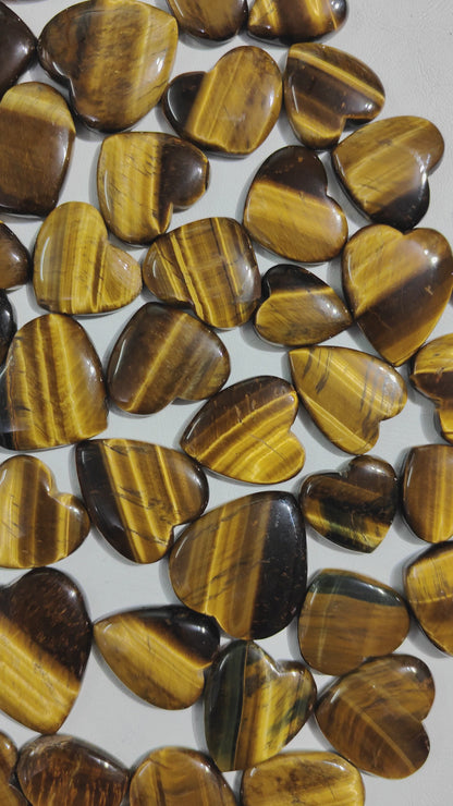 Natural Tiger's Eye Heart Cabochon (Natural)