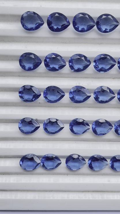 sapphire Faceted Nice Quality (8x10 mm) Pear Shape (Lab-Created)