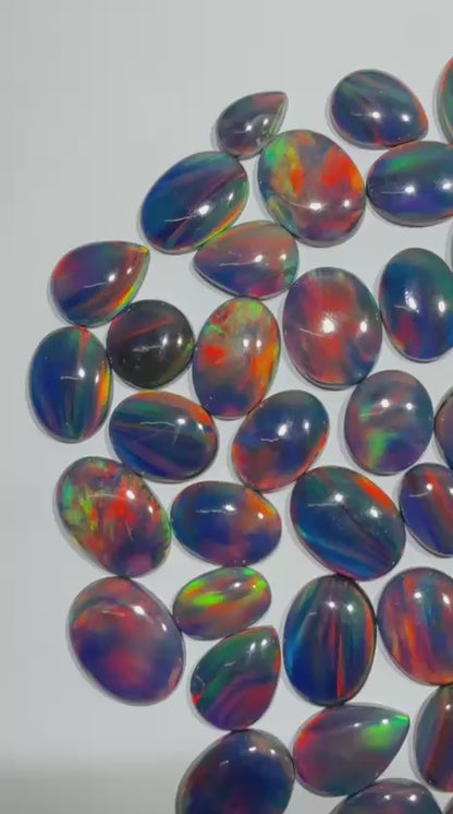Aurora opal Rainbow Doubled Cabochon (Lab-Created)