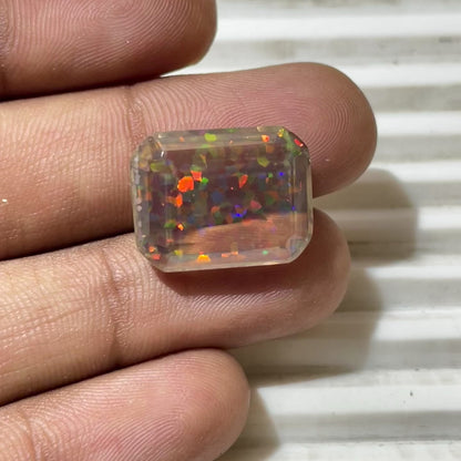 Ethiopian Opal Doubled Faceted (Lab-Created)
