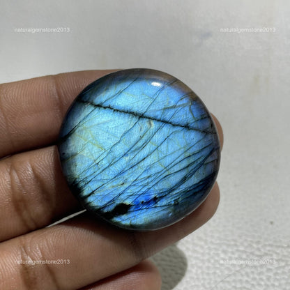 Natural Purple Flash Labradorite Pear Cabochon, 41x27.5x6mm, Loose Gemstone for Jewelry Making