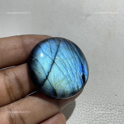 Natural Purple Flash Labradorite Pear Cabochon, 41x27.5x6mm, Loose Gemstone for Jewelry Making