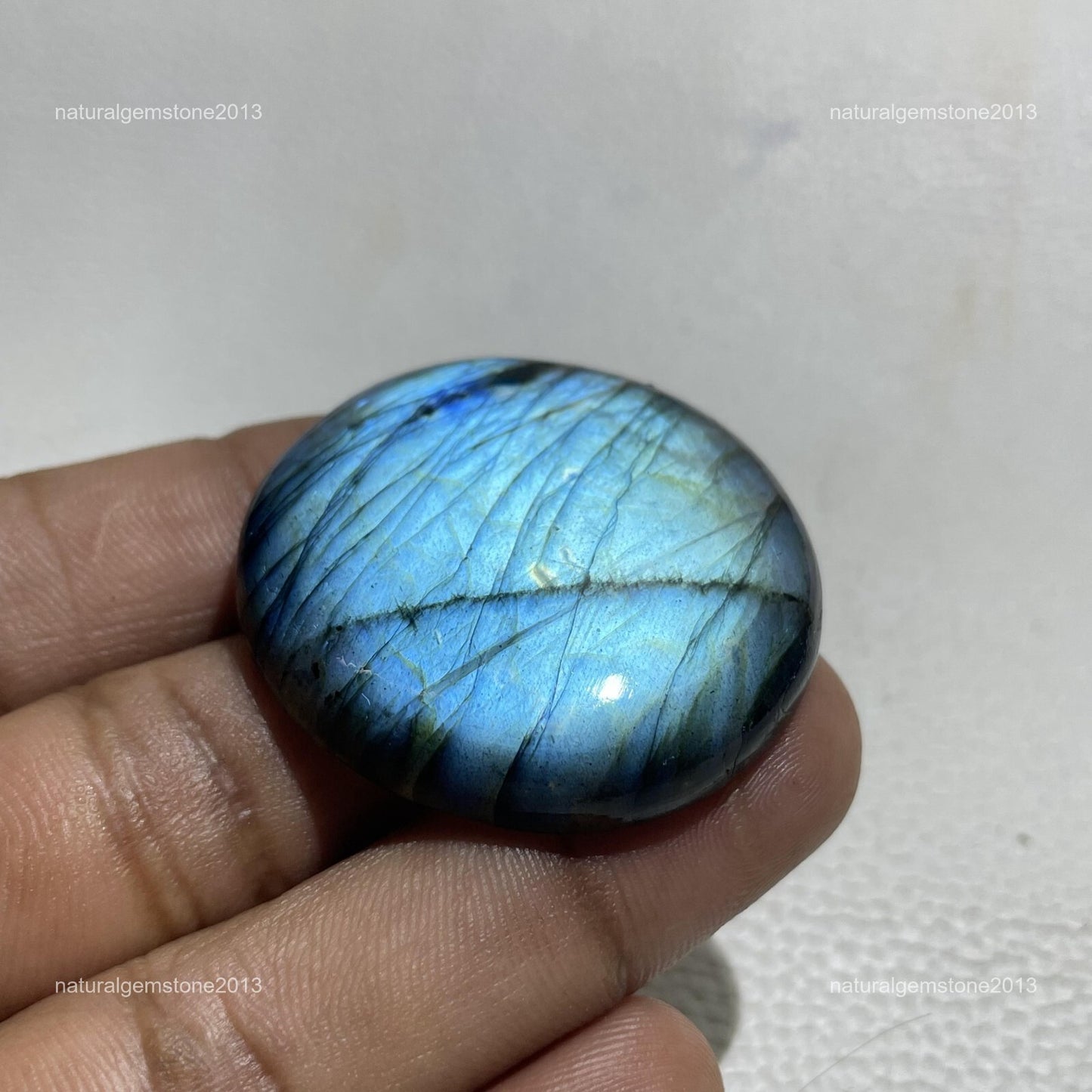 Natural Purple Flash Labradorite Pear Cabochon, 41x27.5x6mm, Loose Gemstone for Jewelry Making