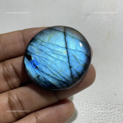 Natural Purple Flash Labradorite Pear Cabochon, 41x27.5x6mm, Loose Gemstone for Jewelry Making