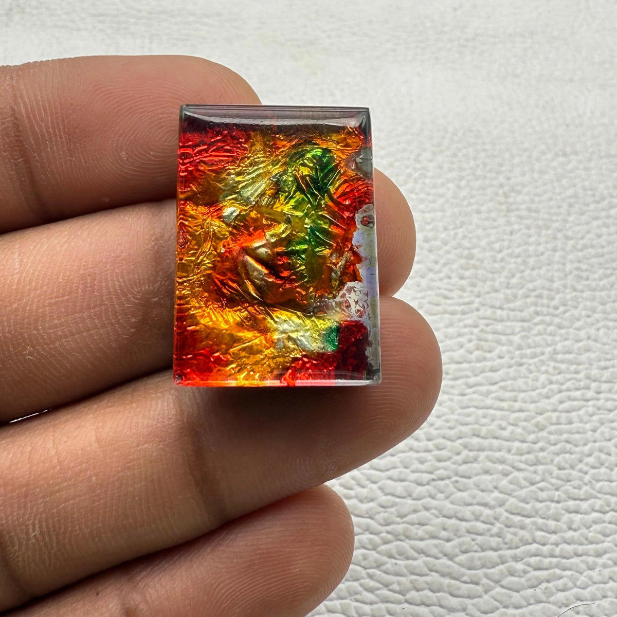 Square Cabochon Gemstone For Making Jewelry- Dico Glass Gemstone (21X18X8MM) 32 CT