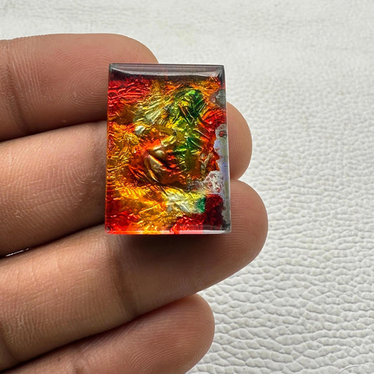 Square Cabochon Gemstone For Making Jewelry- Dico Glass Gemstone (21X18X8MM) 32 CT