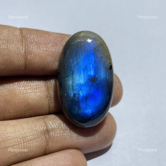 Blue Labradorite Cabochon: Natural Oval Loose Gem for Jewelry