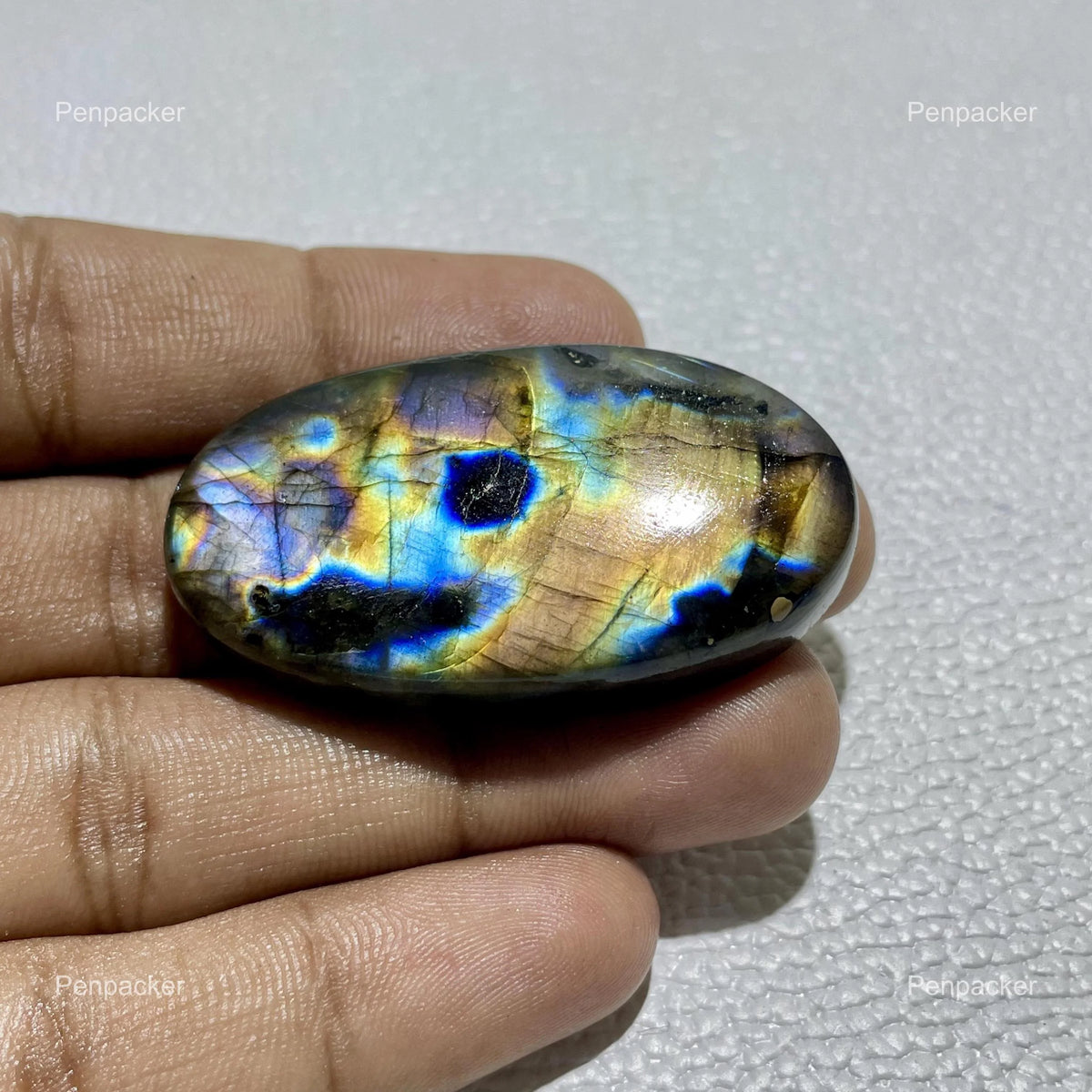 AAA Multicolor Labradorite Cabochon: Oval Madagascar Gemstone