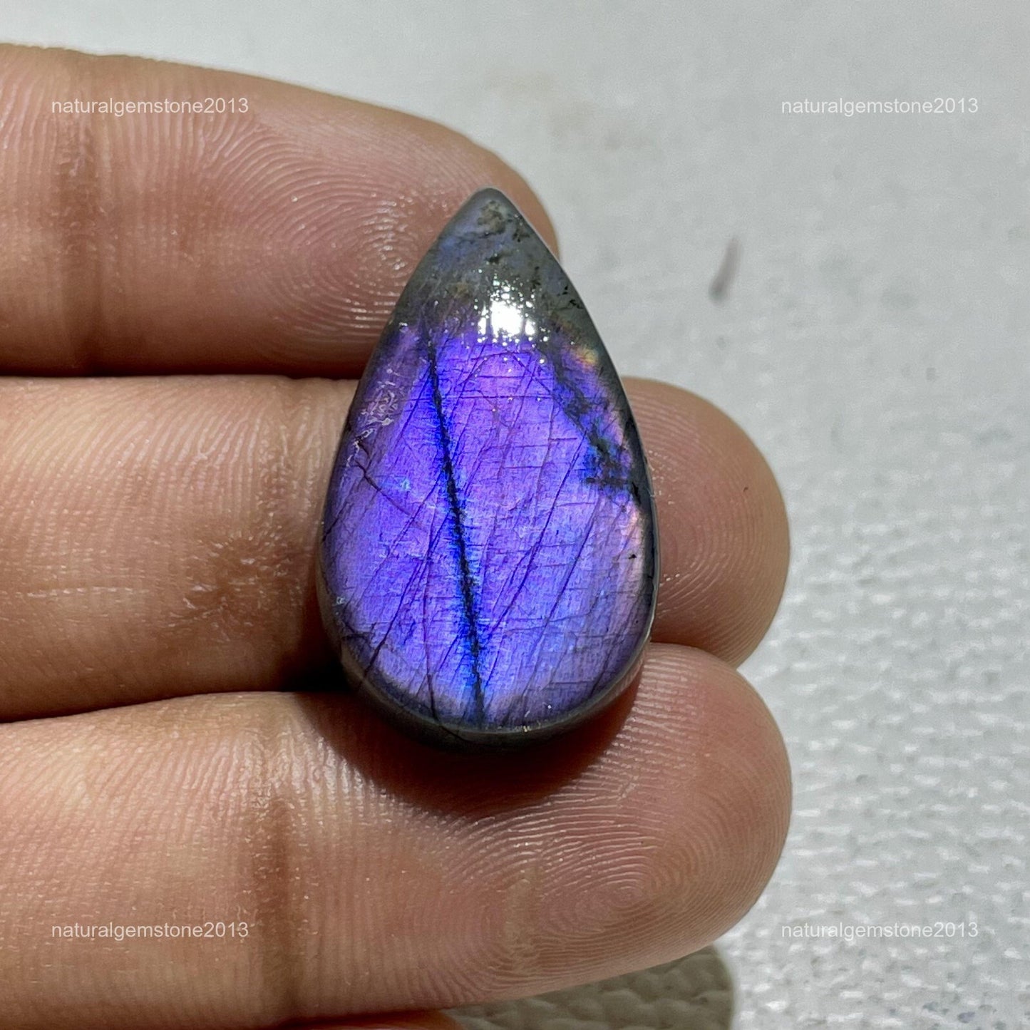 Natural Blue Opal Oval Cabochon, 46.5x18mm, 42 Ct, Loose Gemstone for Jewelry Making
