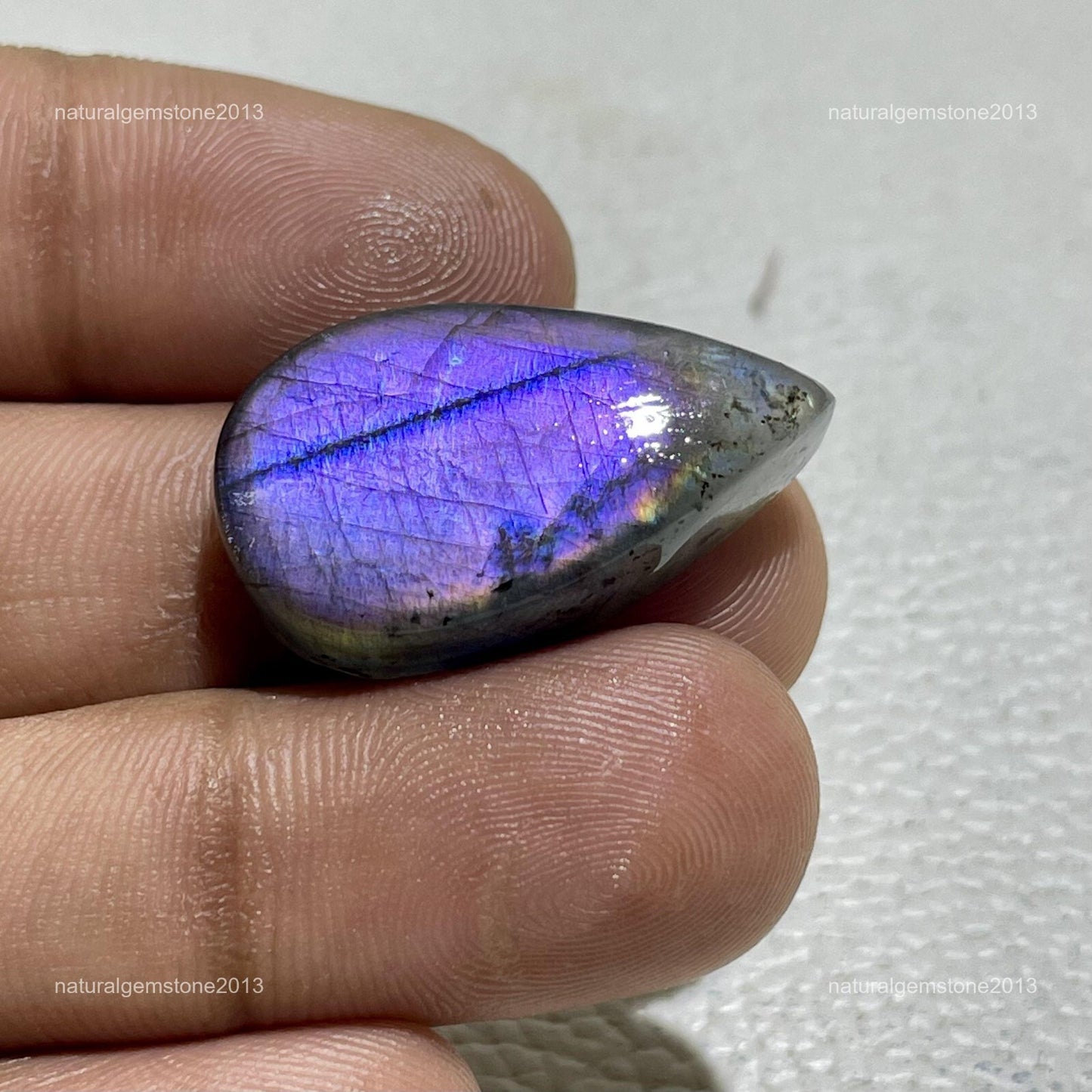 Natural Blue Opal Oval Cabochon, 46.5x18mm, 42 Ct, Loose Gemstone for Jewelry Making