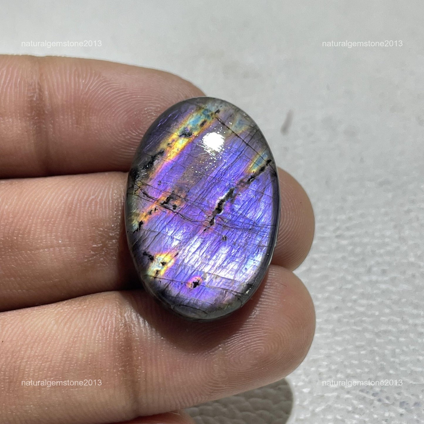 Natural Blue Opal Oval Cabochon, 44.5x19mm, 40 Ct, Loose Gemstone for Jewelry Making