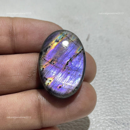 Natural Blue Opal Oval Cabochon, 44.5x19mm, 40 Ct, Loose Gemstone for Jewelry Making