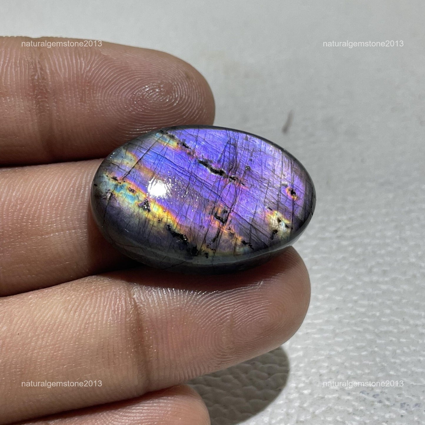 Natural Blue Opal Oval Cabochon, 44.5x19mm, 40 Ct, Loose Gemstone for Jewelry Making