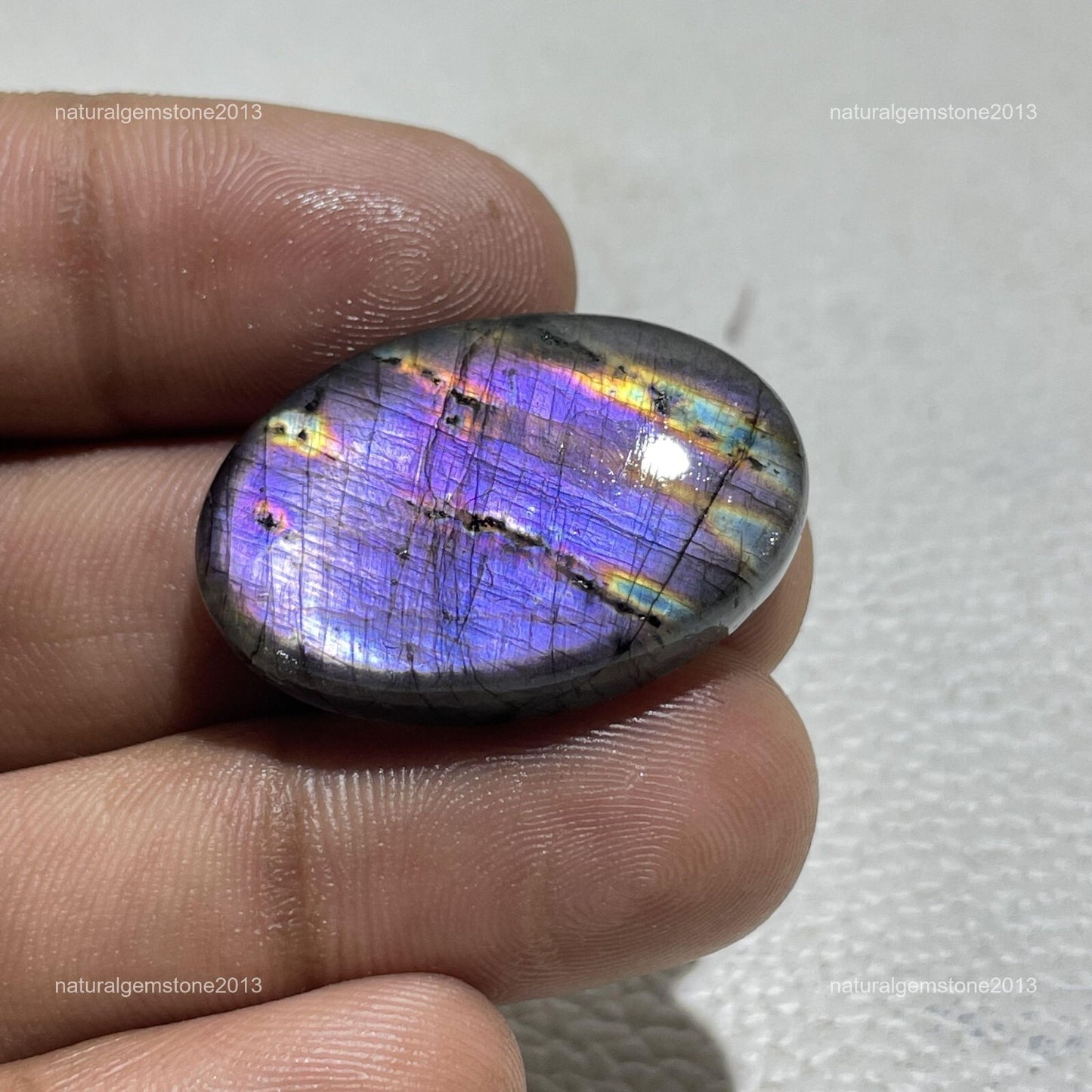 Natural Blue Opal Oval Cabochon, 44.5x19mm, 40 Ct, Loose Gemstone for Jewelry Making
