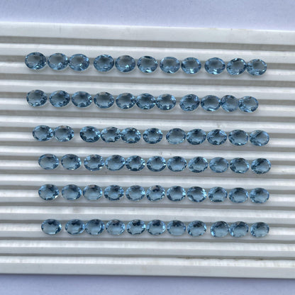 Aquamarine Faceted Nice Quality (8x10 mm) Oval Shape (Lab Created)
