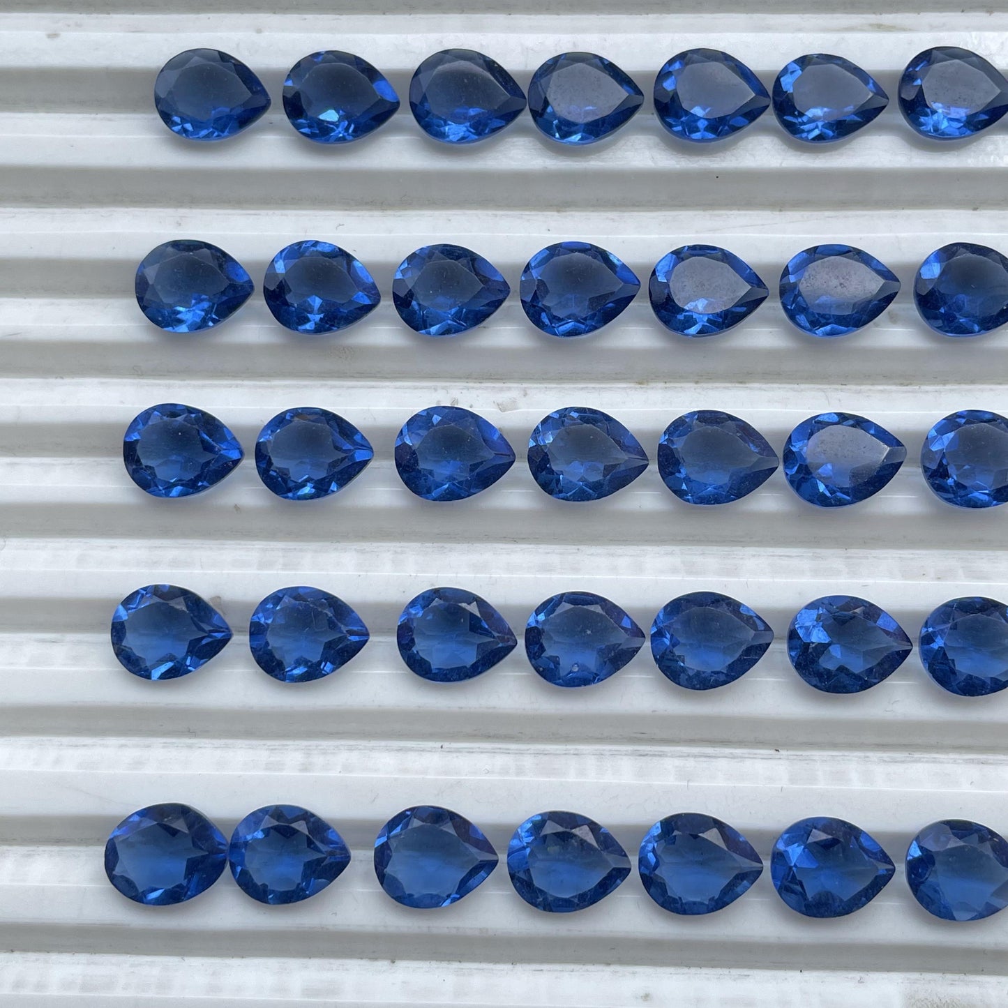 sapphire Faceted Nice Quality (8x10 mm) Pear Shape (Lab-Created)