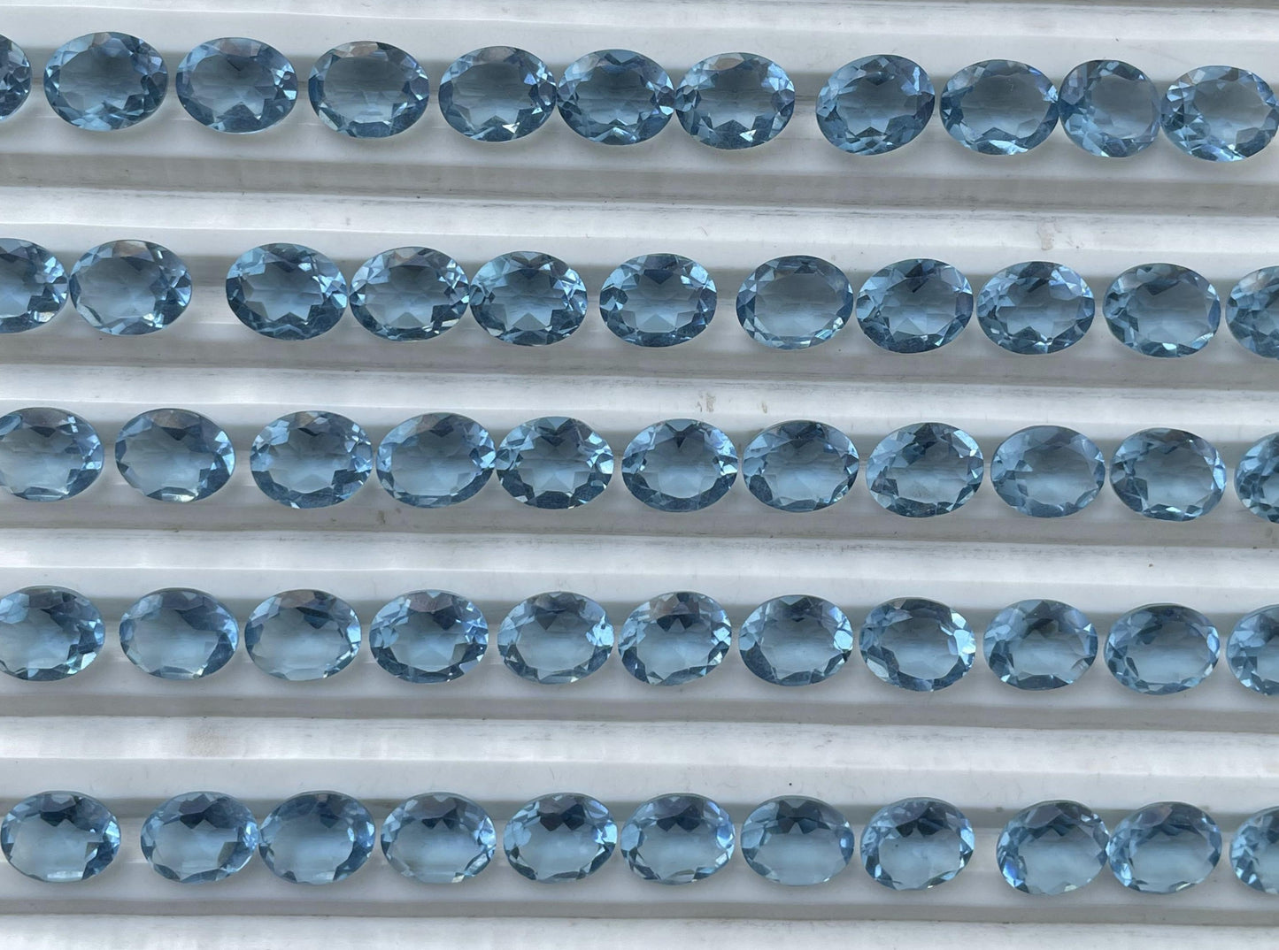 Aquamarine Faceted Nice Quality (8x10 mm) Oval Shape