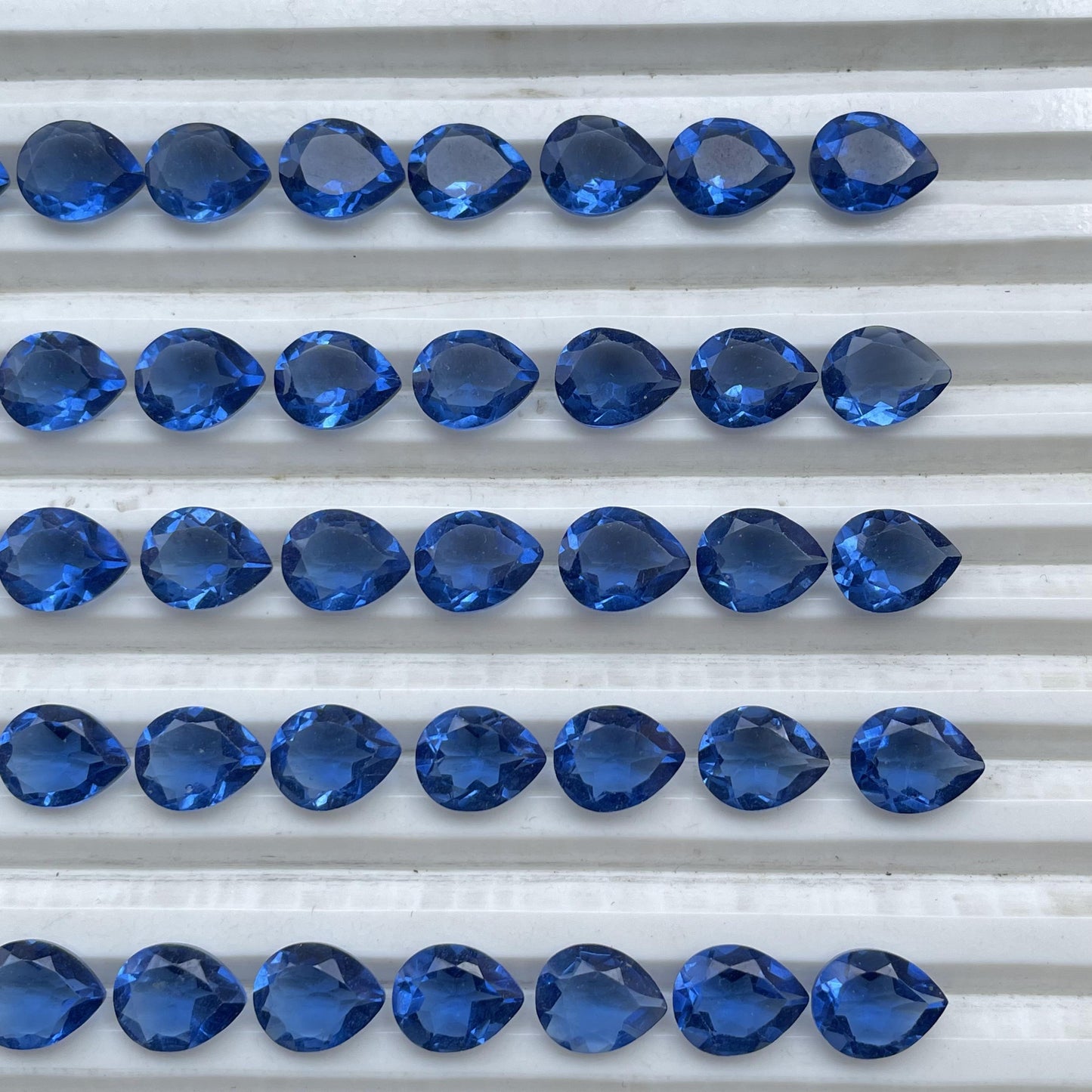 sapphire Faceted Nice Quality (8x10 mm) Pear Shape (Lab-Created)