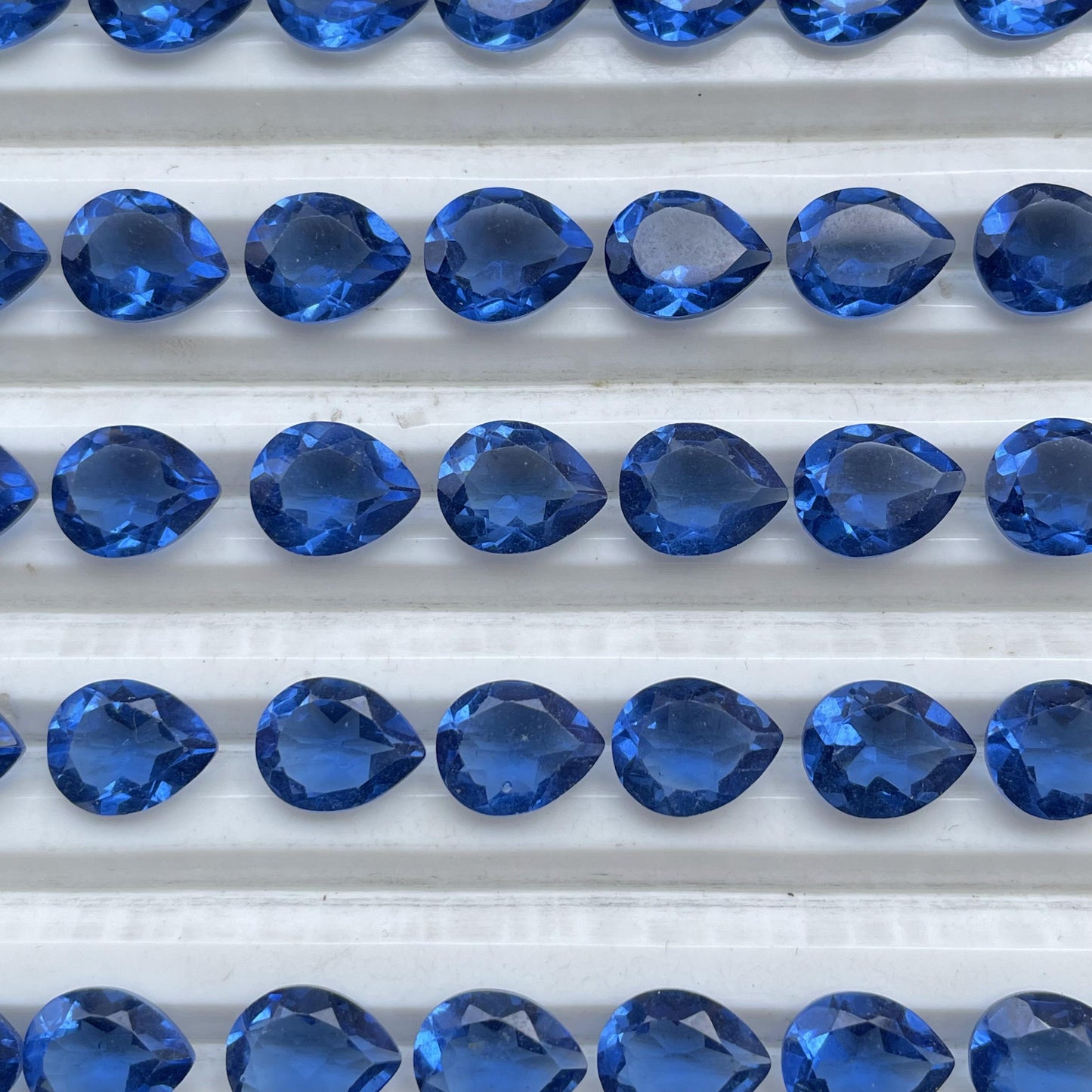 sapphire Faceted Nice Quality (8x10 mm) Pear Shape (Lab-Created)