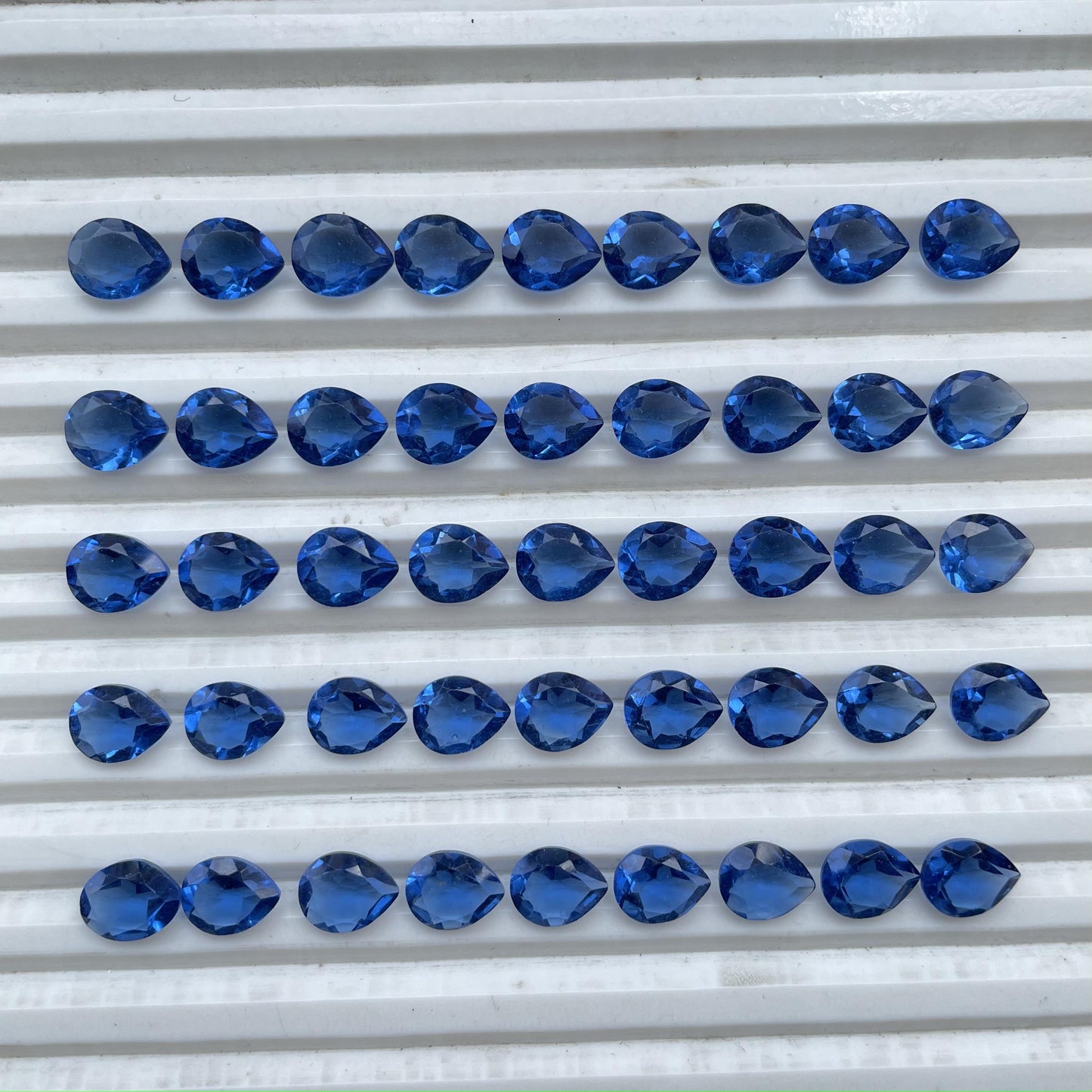 sapphire Faceted Nice Quality (8x10 mm) Pear Shape (Lab-Created)